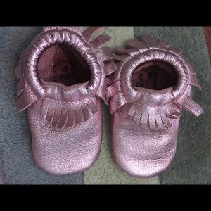 Freshly Picked Pink Rose Gold Toddler Moccasins